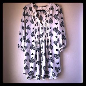 Melissa McCarthy Seven7 cream tunic with black 🖤